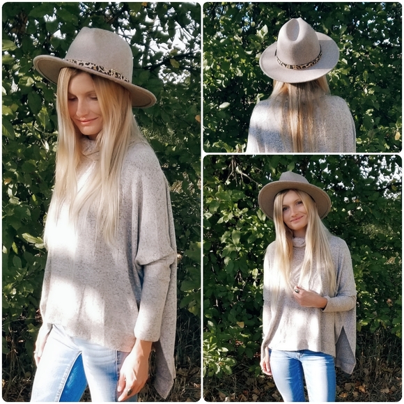 NEW Leather Trimmed Fedora Hat - Picture 4 of 14